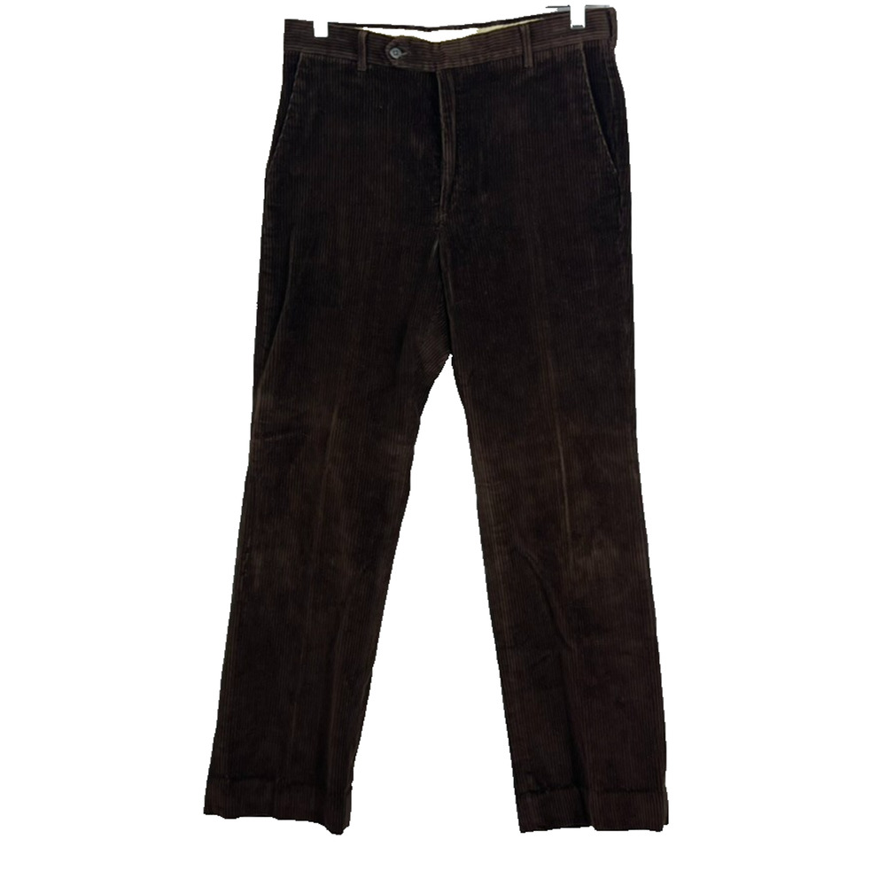 Vtg 70s Levi’s Panatela Corduroy Straight Leg Pleated Pants 32x34 Brown USA